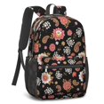 thumbnail image 2 of Pioneer Flower Floral Print Pattern 17" School Backpacks for Teens,Waterproof Oxford Fabric,S-Shape Padded Straps for School,Travel,Hiking,Camping, 2 of 5