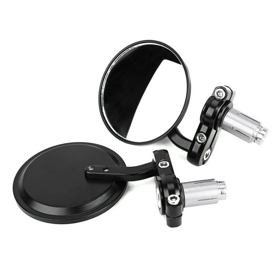 Pair of Motorcycle Motorbike Rear View Mirrors Rearview Side Mirrors for 7/8 Inch Handlebars (Black)