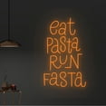 thumbnail image 2 of Handmadetneonsign Custom Eat Pasta Run Fasta Neon Sign, Custom Name LED Light, Pasta Neon Light, 2 of 5
