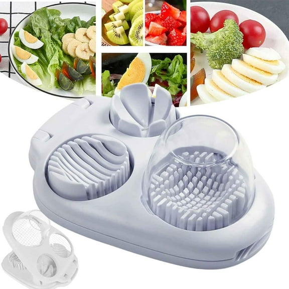 3 Way Egg Slicer for Hard Boiled Eggs, Stainless Steel