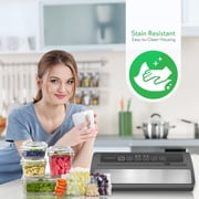NutriChef PKVS25BK - Automatic Food Vacuum Sealer - Electric Air Sealing Preserver System with Reusable Vacuum Food Bags
