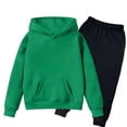 thumbnail image 2 of XINXIAOO Girls Boys 2 Piece Tracksuit Pullover Hoodie and Athletic Pants Relaxed Fit Girls Boys Outfits 12-13 Years, 2 of 8