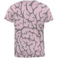 thumbnail image 2 of Halloween Pink Brains Costume Mens T Shirt Heather White LG, 2 of 2