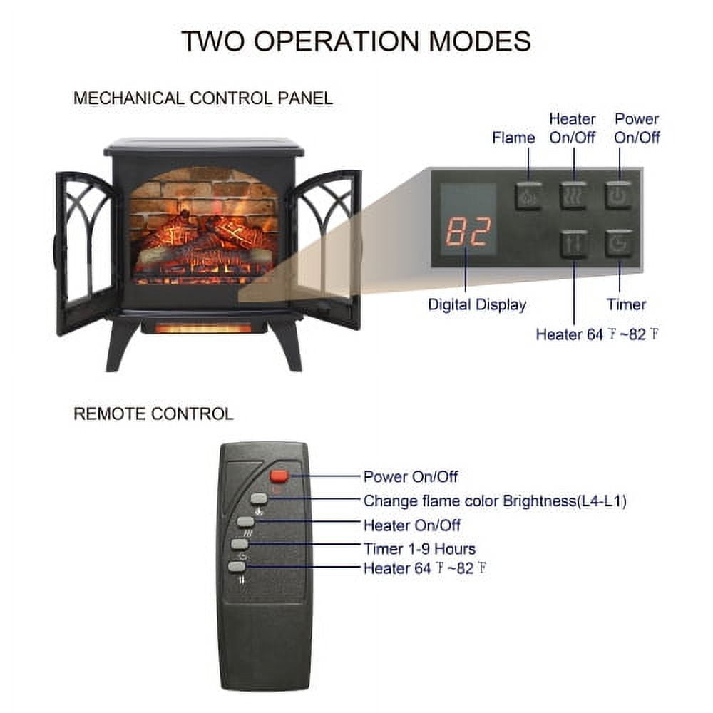 HestiNysus 24 inch 3D Infrared Electric Stove with remote control
