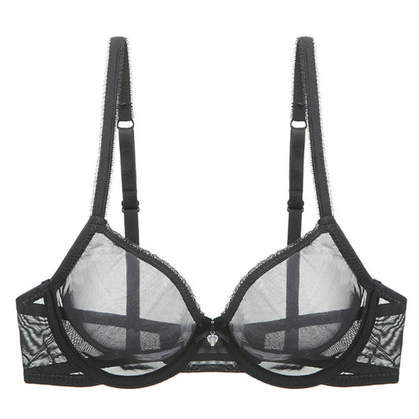 Sexy Sheer See Through Bras Unlined Underwire Lace Mesh Non Padded ...