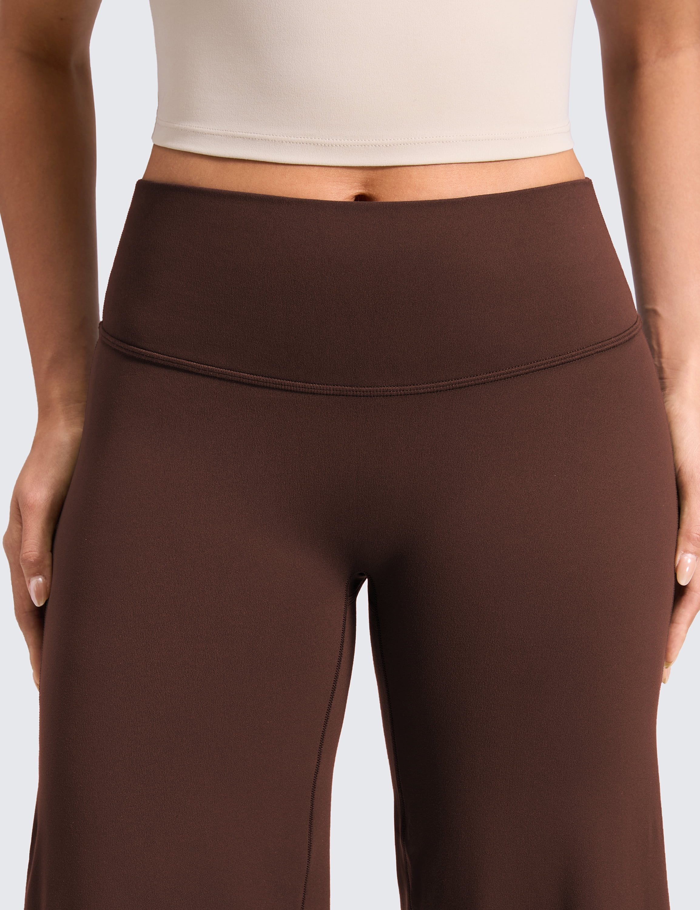 CRZ YOGA Softretch No Front Seam Wide Leg Pants for Women High Waist Yoga Leggings Lounge Buttery Soft