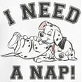 thumbnail image 2 of Junior's One Hundred and One Dalmatians I Need a Nap Graphic Tee White Small, 2 of 3