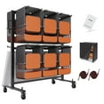 thumbnail image 1 of VEVOR Chariot Chaise Pliante, Double Couche Empilable Mobile, Chariot de Rangement avec Capacité de 530 Lbs pour 84 Chaises, Support de Chaises en Fer Robuste avec 4 Roulettes, 2 Cordons Élastiques, Housse, 1 of 9