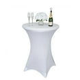 thumbnail image 2 of BalsaCircle 36" Cocktail Spandex Fitted Stretchable Elastic Tablecloth White, 2 of 4