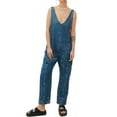 thumbnail image 2 of Sleeveless V-Neck Women Casual Denim Jumpsuit With Pocket, 2 of 5