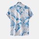 thumbnail image 4 of Mens Manga Corta Botón Abajo Camisas Impresas Cuello de Vuelta, Ligero Casual Hombres Camisas de Verano, 4 of 9