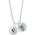 thumbnail image 1 of Delight Jewelry Silvertone Domed Hip Hop Handstand Dance Silvertone Script Initial Disc - G - Charm Necklace, 20"+3", 1 of 4