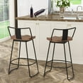 thumbnail image 3 of Andeworld 26" Swivel Bar Stool with Backs, Matte Black (Set of 2), 3 of 6