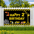 thumbnail image 6 of Construction Themed Happy 2 Birthday Banner Backdrop Decoration for Birthday Party Photography Props Party Supplies Background Decor, 6 of 7
