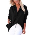 thumbnail image 2 of Qulqfy Women Long Sleeve Hoodies Patchwork Winter Black Sweatshirts Womens Fall 2025 Tops with Silver Button L, 2 of 6