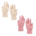 thumbnail image 1 of 2 uds multicolor con guantes de invierno para pantalla táctil guantes tejidos puño elástico guantes cálidos de invierno, 1 of 5