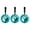 Teal With Black Hooks, variant on Sunlit Luxury Round Teal Blue Crystal Shower Curtain Hooks, Rhinestone Rings with Glide Balls, Rust-Proof Metal, Set of 12, Black Hooks
