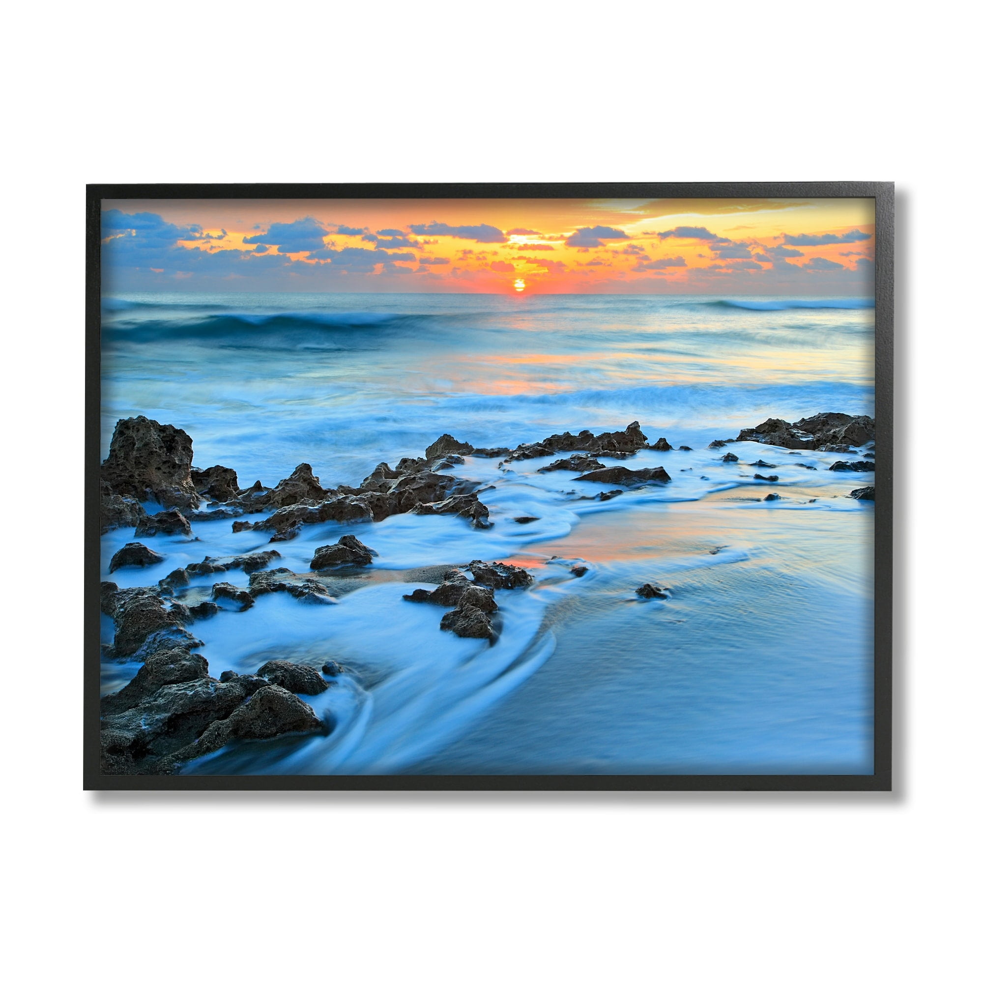 Stupell Industries Bumpy Seashore Dawn Bubbly Beach Sundown Skies,20 x 16, Design by Patrick Zephyr