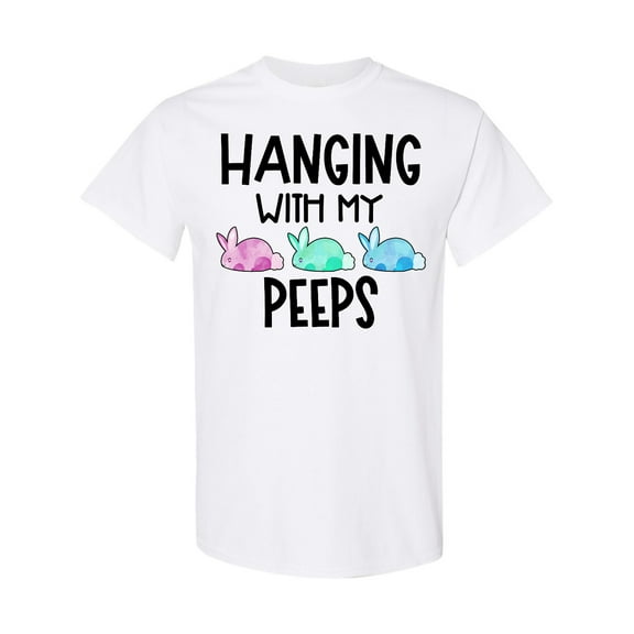 Inktastic Easter Hanging with My Peeps Pastel Bunnies T-Shirt