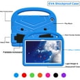 thumbnail image 6 of Portable Heavy Duty Kids Case for Samsung Galaxy Tab A9 Plus 11" 2023, EVA Shockproof Armor Military Grade Lens Protection Case with Kids Friendly Handle Foldable Stand Bracket Case, Blue, 6 of 9
