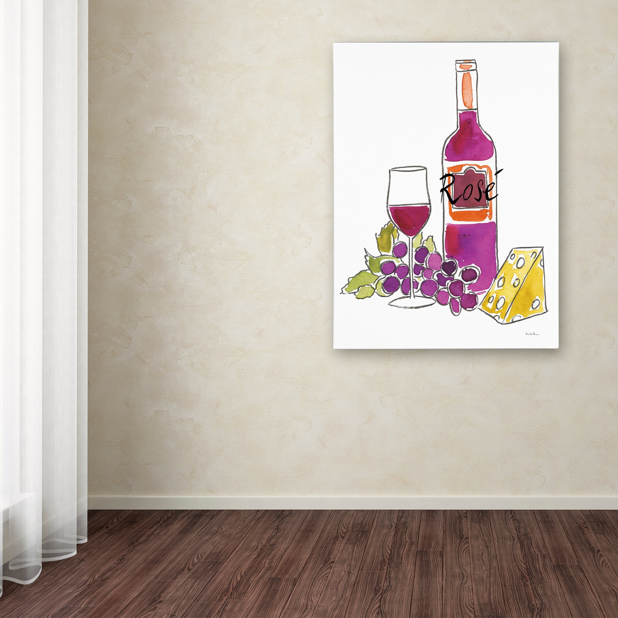 Trademark Fine Art 'Wine Time III Rose' Canvas Art by Farida Zaman