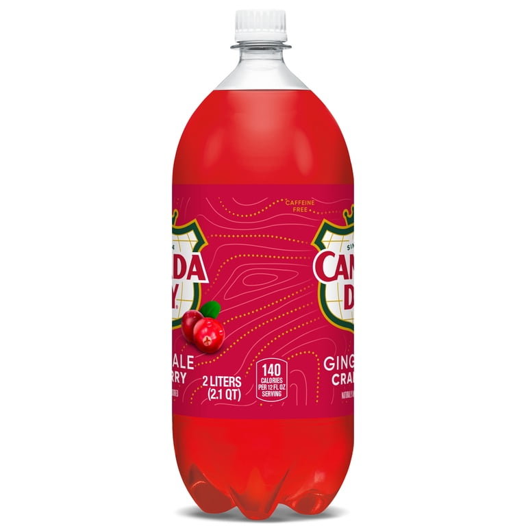 Canada Dry Cranberry Ginger Ale, 2L Bottle, Carbonated Soda