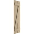 thumbnail image 3 of Ekena Millwork 11 1/2"W x 24"H Rustic Two Board Spaced Board-n-Batten Knotty Pine Faux Wood Shutters w/Z-Board (Per Pair), Primed Tan, 3 of 11