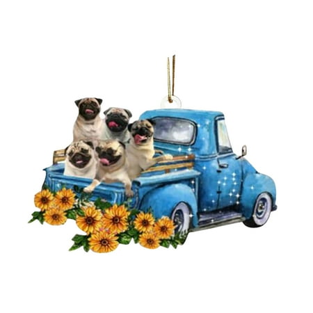 

3D Cute Car Dog Pendant Ornaments Hanging Ornament
