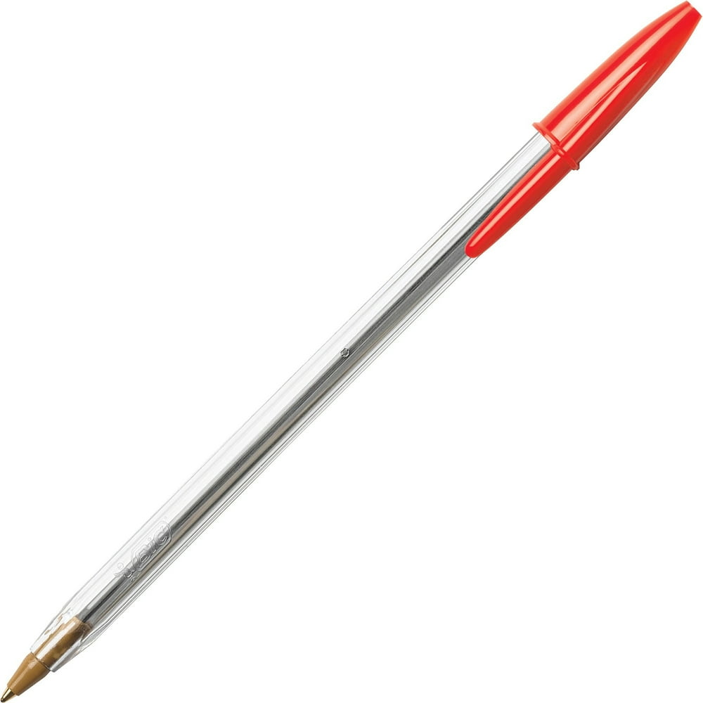 BIC Cristal Xtra Smooth Ballpoint Stick Pen, Red Ink, 1mm, Medium, Dozen