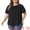 Black, variant on Women's Plus Short Sleeve Crew Neck Pleated Casual Tunic Blouse 1X Lake Blue