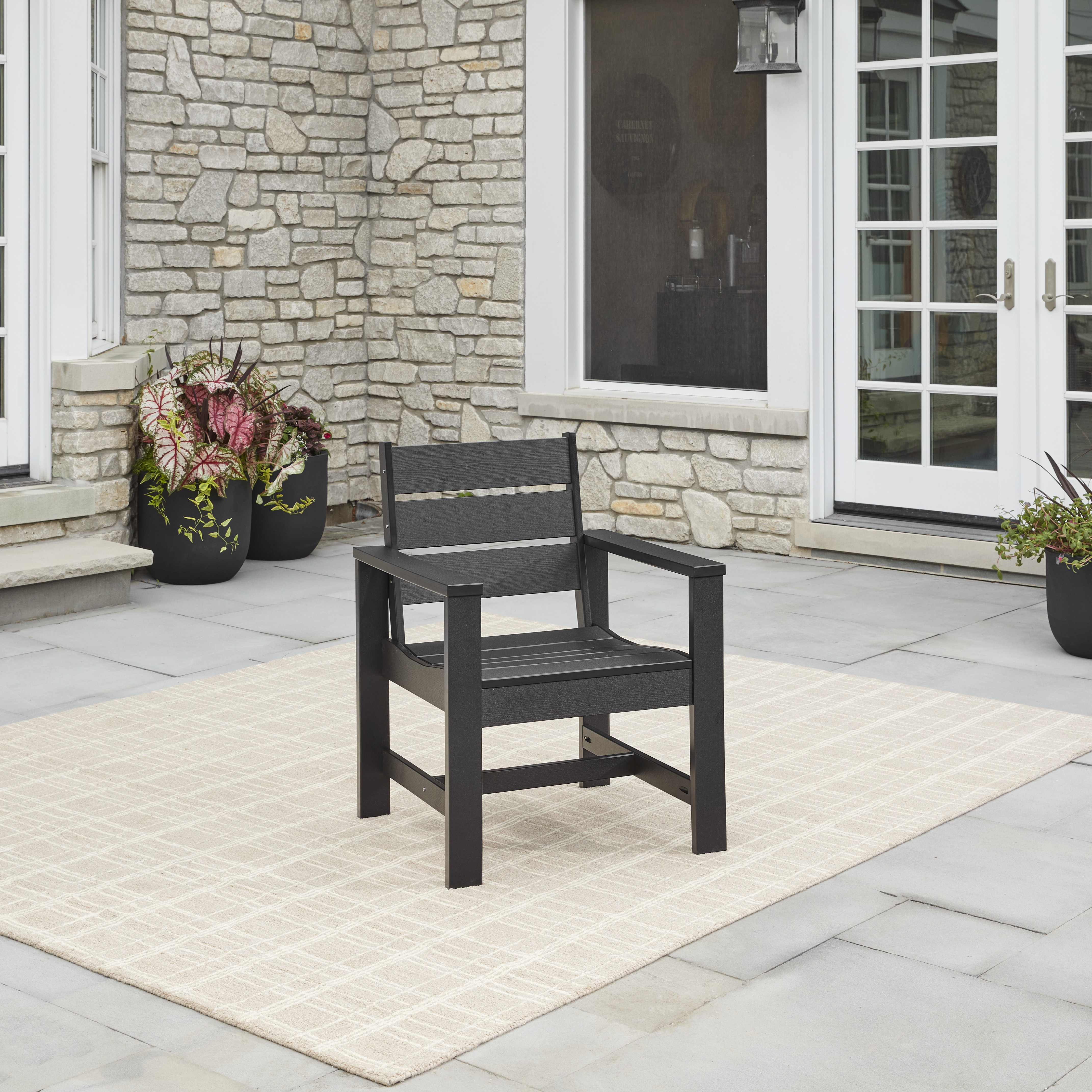 Better Homes & Gardens Ezra Outdoor HDPE Dining Chair, 2-Pack, Black