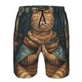 thumbnail image 3 of Fotbe Surreal Meditating Cat Trajes de Baño Estampados para Hombre, Shorts de Verano de Secado Rápido, Ropa de Playa, Bañadores-XX-Large, 3 of 6