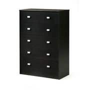 Contemporary 5 Drawer Dresser, Espresso