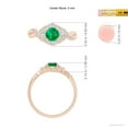 thumbnail image 5 of Angara Natural 0.45 Ct. Emerald with Diamond Vintage Inspired Ring in 14K Rose Gold for Women (Ring Size: 12), 5 of 10