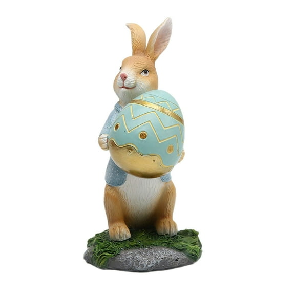 Easter Savings! PRETXORVE Easter Decorations, Resin with Carrot Decoration New Easter Bunny and Eggs Colorful Table Top Decoration Resin Ornaments
