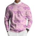 thumbnail image 2 of LWavelet Men's Argyle & Heart Sweater - Classic Texture, Ideal for Valentine's Day Gatherings & Smart Casual Style Watermelon Red 4XL, 2 of 6
