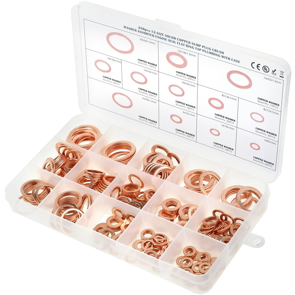 20 Pcs M6 Copper Washers - 18mm OD, 1mm Thick Flat Sealing Gaskets For Oil Plugs, Hydraulic Fittings