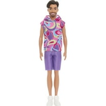 Mattel - Barbie Ken Fashionista Doll, Brunette with Totally Hair-Inspired Look, 65th Anniversary