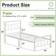 thumbnail image 2 of Maenizi 12 inch Tall Twin Bed Frames with Headboard and Footboard, Heavy Duty Metal Platform Bed Frame Twin No Box Spring Needed, Easy Assembly, Under Bed Storage, Noise Free, White, 2 of 7