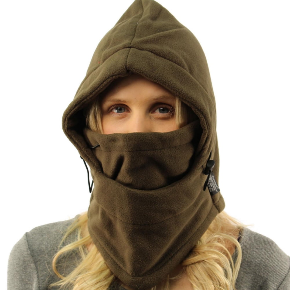 Adjustable Fleece Windproof Ski Face Mask Balaclavas Hood Olive by Pureaid