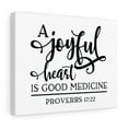 thumbnail image 4 of Scripture Walls A Joyful Heart Is Good Proverbs 17:22 Bible Verse Canvas Christian Wall Art Ready to Hang Unframed, 4 of 12