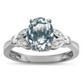 thumbnail image 2 of Star K � Oval 8x6 Genuine Aquamarine Marquee Design Engagement Promise Ring, 2 of 9