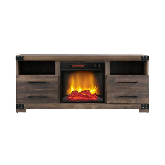 Hearth Pro 56" Media Electric Fireplace with Industrial Details SP6543