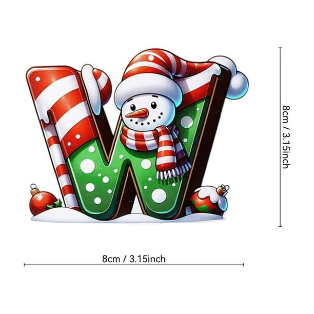 Adornos navideños colgantes de acrílico 2D con forma de muñeco de nieve y letras, para festivales navideños, para árbol de Navidad, para jardín y Halloween.