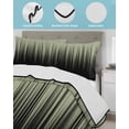 thumbnail image 4 of Sage Green Black Ombre Queen Size Down Alternative Comforter, Lightweight Comforter Quilt Bedding Set with Pillow Shams Modern Abstract Striped Gradient All Seasons Bed Comforter Duvet Insert 90"x96", 4 of 7