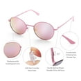 thumbnail image 5 of LotFancy Round Mirrored Sunglasses for Kids, Hippie Steampunk Eyewear with Case,Pink, 5 of 7