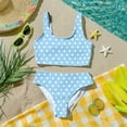 thumbnail image 6 of CCRFTGI Girls Swimsuit Size 7-8 2 Piece Set Swim Vacation Girls Bathing Suit Beach Vacation Polka Dots Bikinis Summer Cute Girls Clothes Swim Suit Kids Bikini Light Blue 7-8 Years, 6 of 9