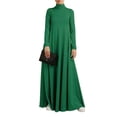 thumbnail image 1 of Bellella Robe Longue Femme Manches Longues Maxi Robes Col Haut Ample Dames Vert 2TG, 1 of 2