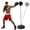 Black Low - 16.9" W x 16.9" D x 49.2" - 57.1" H, variant on Mteryoing Freestanding Adjustable Boxing Speed Punching Ball Set with Spring-Loaded Stand, Height Adjustable for Training MMA Cardio Home Gym, Black