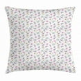 thumbnail image 1 of Birthday Throw Pillow Cushion Cover, Sketch Art Style Birds Cupcakes Baby Carriages and Tulip Flowers Newborn Theme, Decorative Square Accent Pillow Case, 16 X 16 Inches, Multicolor, by Ambesonne, 1 of 2